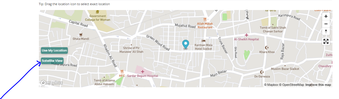 You can also change the view to  "Satellite" view to see more details clearly