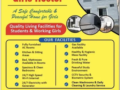 Girls hostel rooms for rent , brand new all facilities near UCP