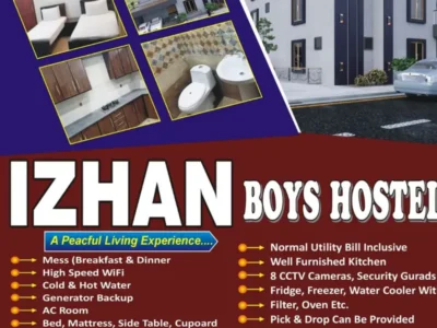 Izhan Boys Hostel Near UCP & Shoukat Khanum Airline Housing Society